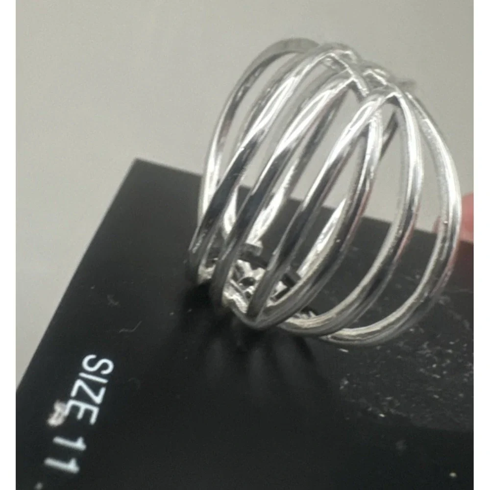 NWT Silver Tone Layer Tower Ring I.N.C. Size 11